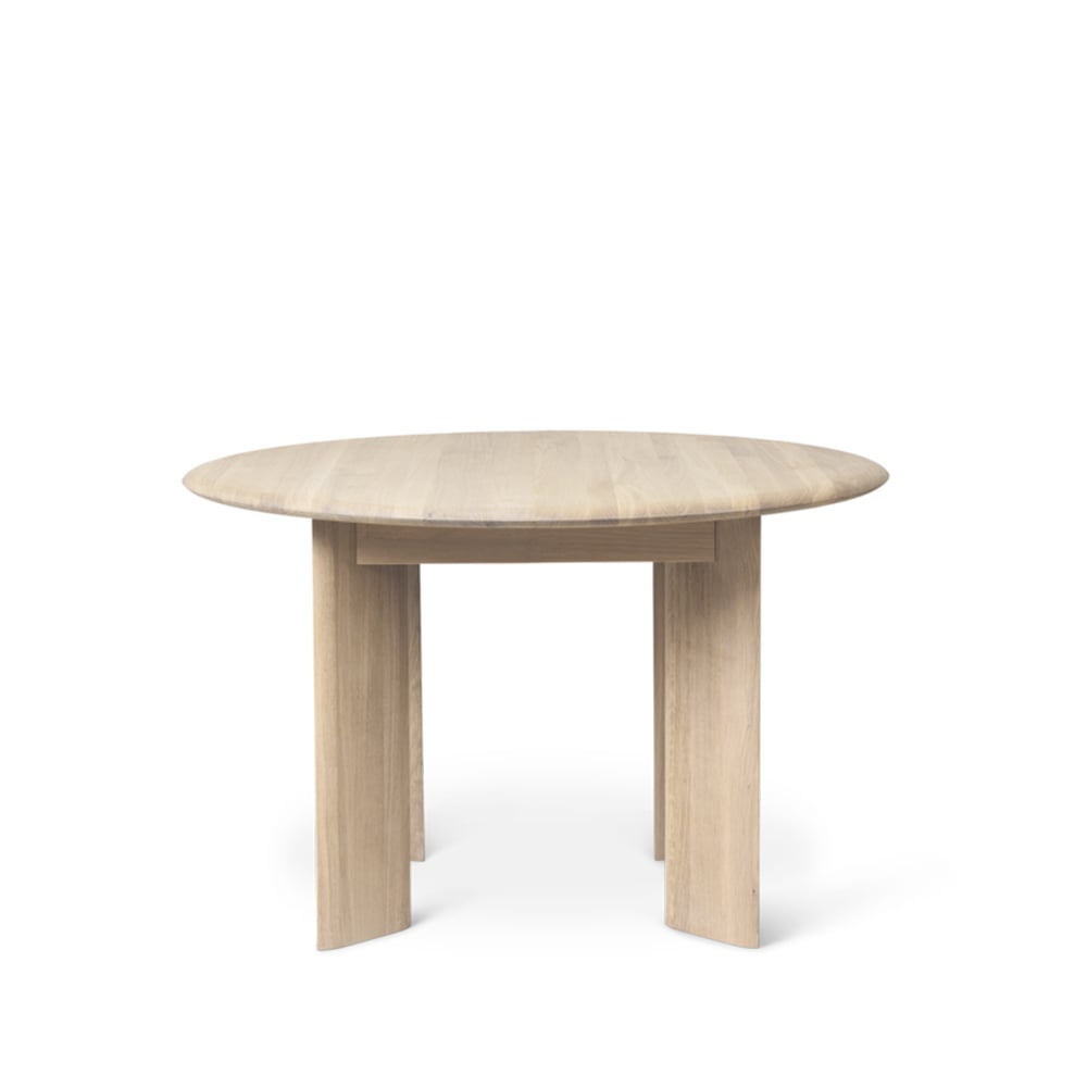 ferm LIVING Bevel dining table Ø117 cm Oak white oiled