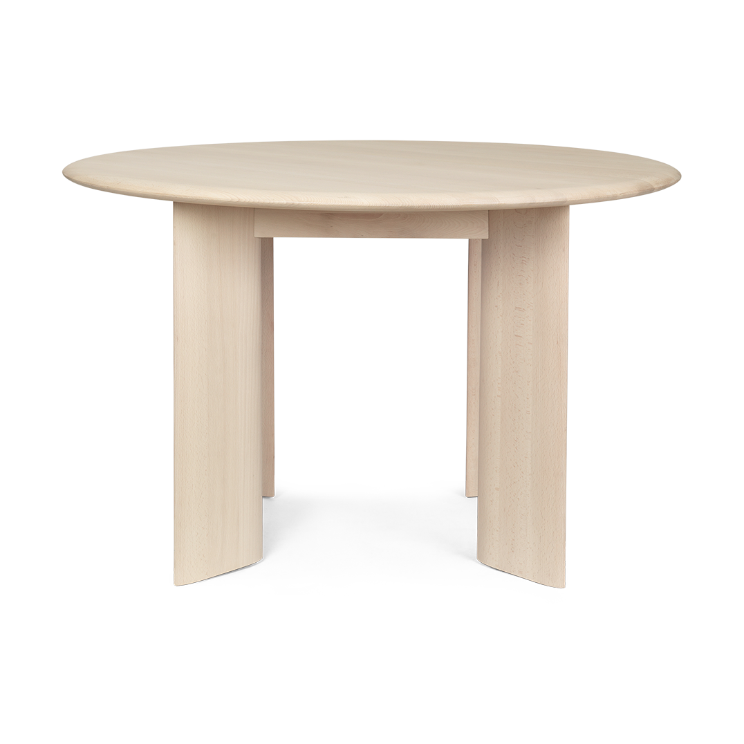 ferm LIVING Bevel dining table Ø117 cm White Oiled Beech, Ø117 cm