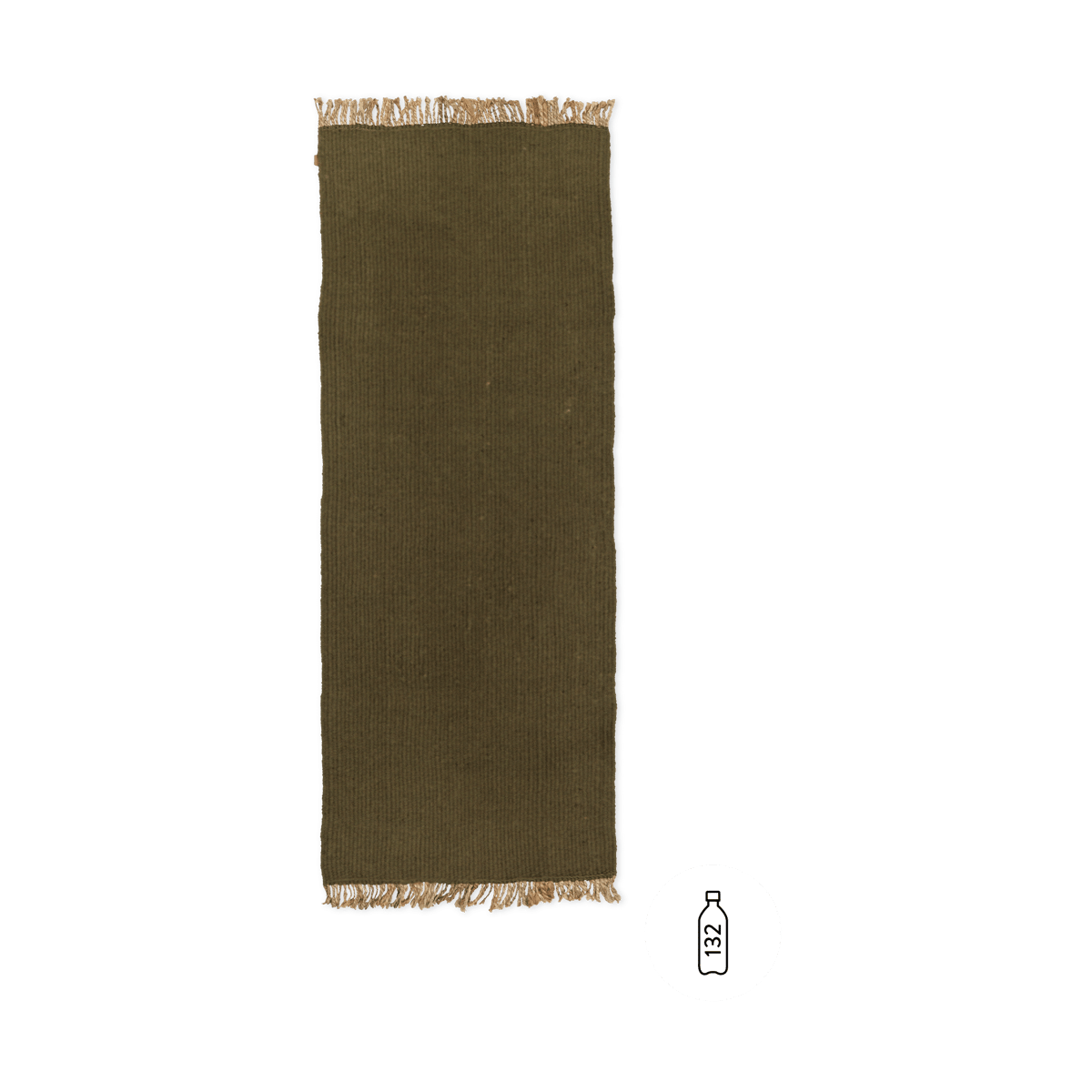 ferm LIVING Block hallway rug Olive-Natural, 80x200 cm