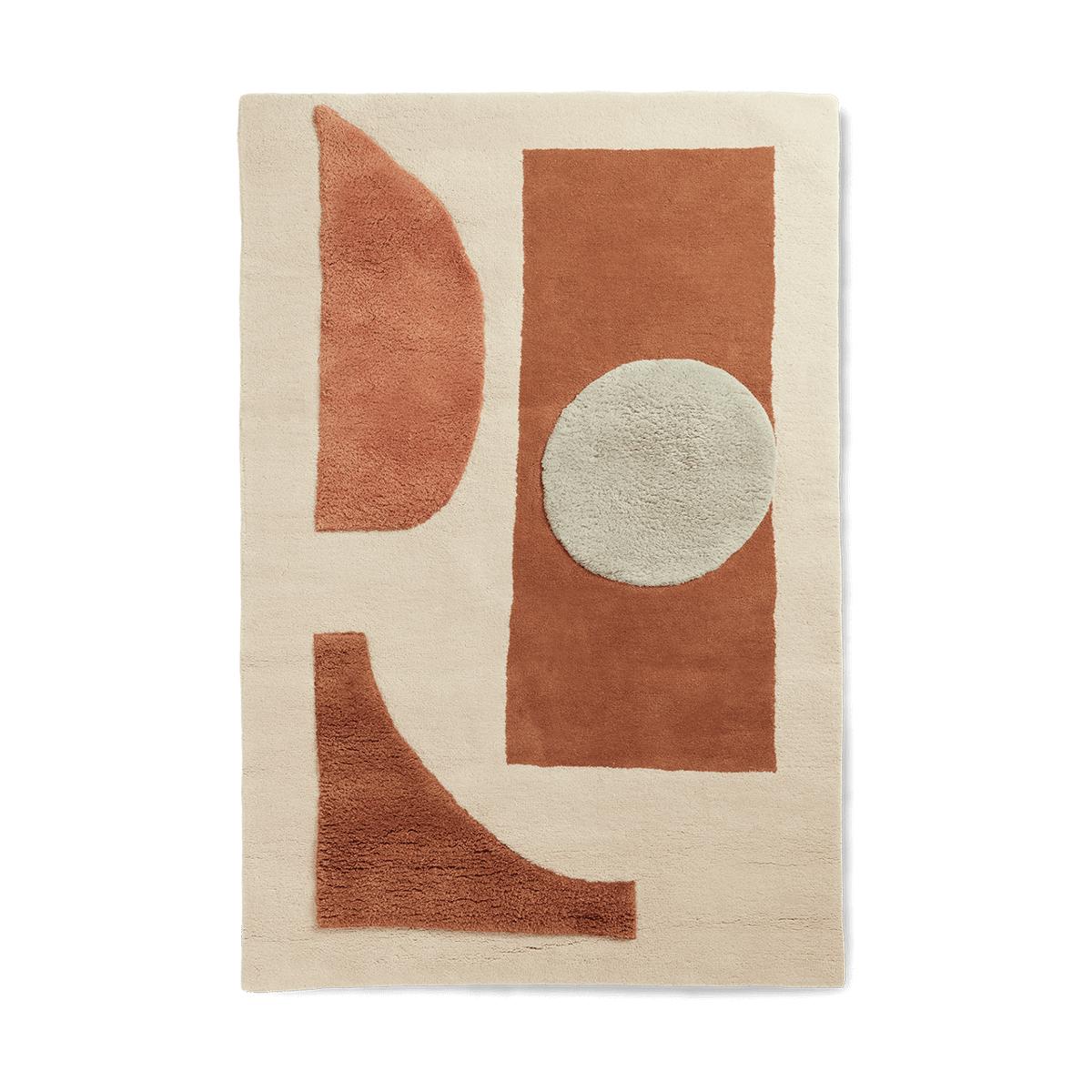 ferm LIVING Bloco tufted rug Blush-off white, 120x180 cm