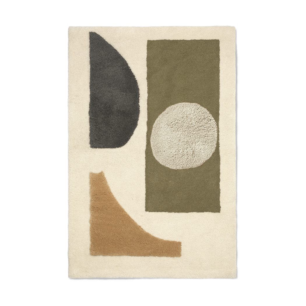 ferm LIVING Bloco tufted rug Green-off white, 80x120 cm