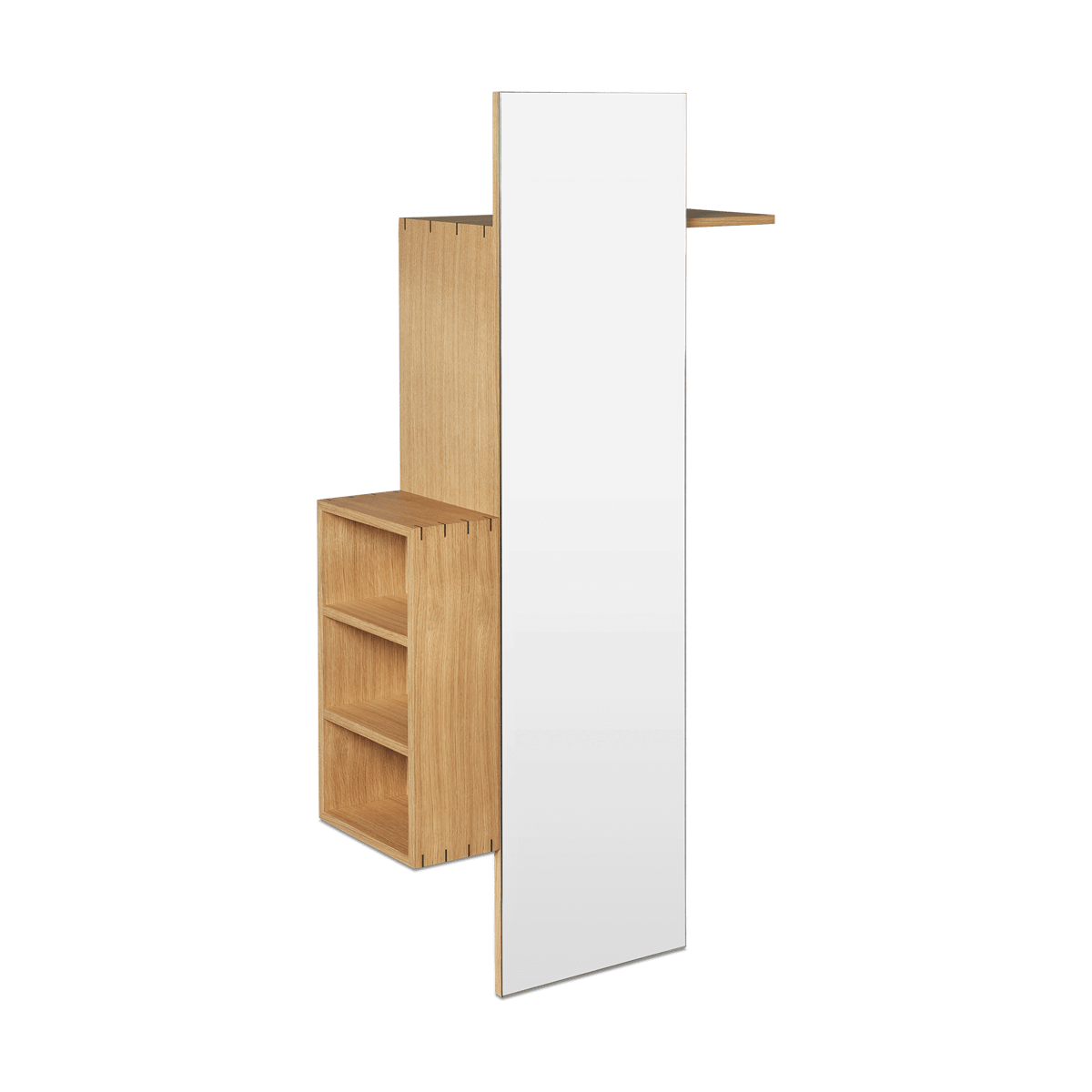 ferm LIVING Bon hallway cabinet coat rack with mirror Oiled Oak