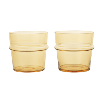 Boya drinking glass low 30 cl 2-pack - Yellow - Ferm Living