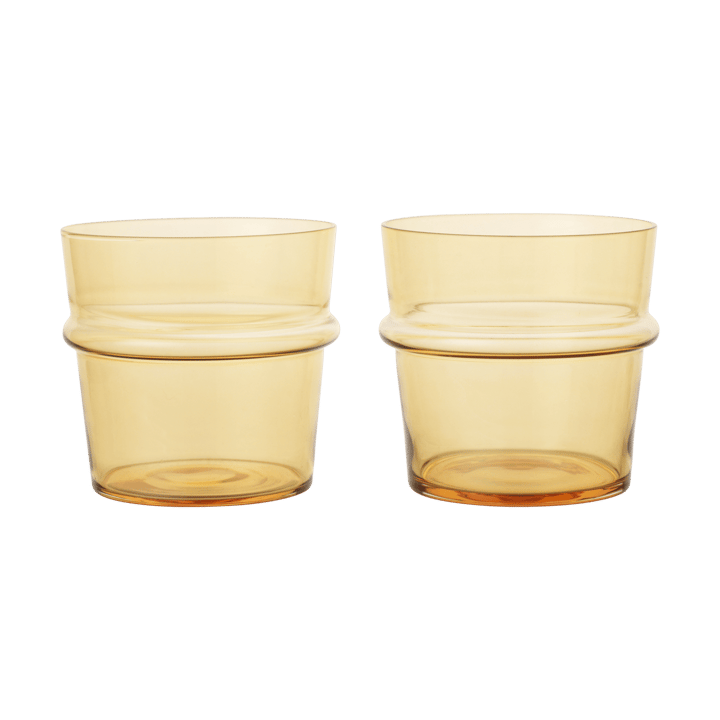 Boya drinking glass low 30 cl 2-pack - Yellow - Ferm Living