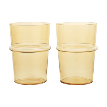 Boya drinking glass tall 45 cl 2-pack - Yellow - Ferm Living