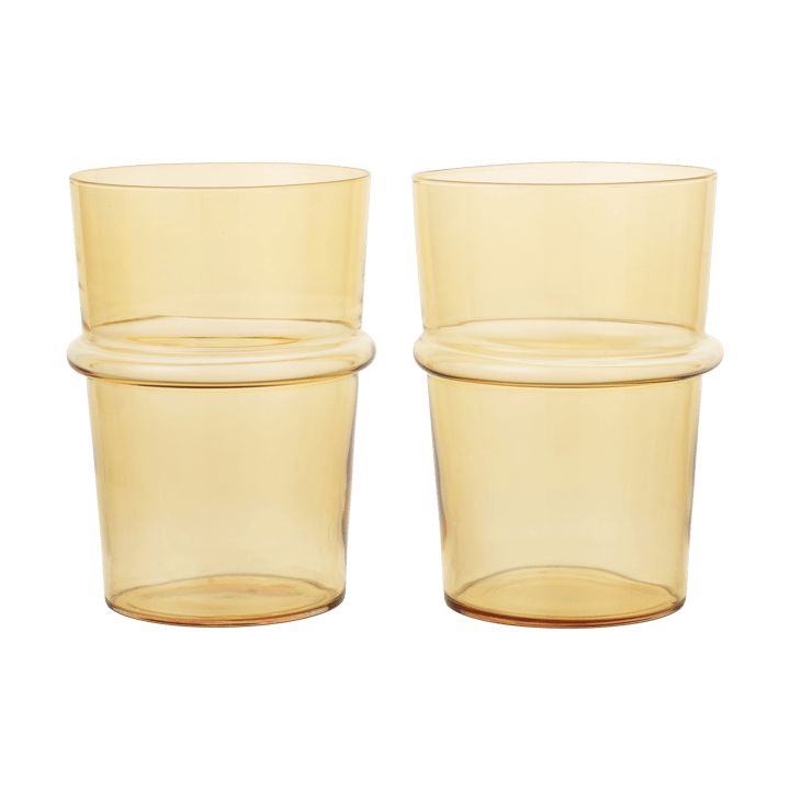 Boya drinking glass tall 45 cl 2-pack, Yellow Ferm Living