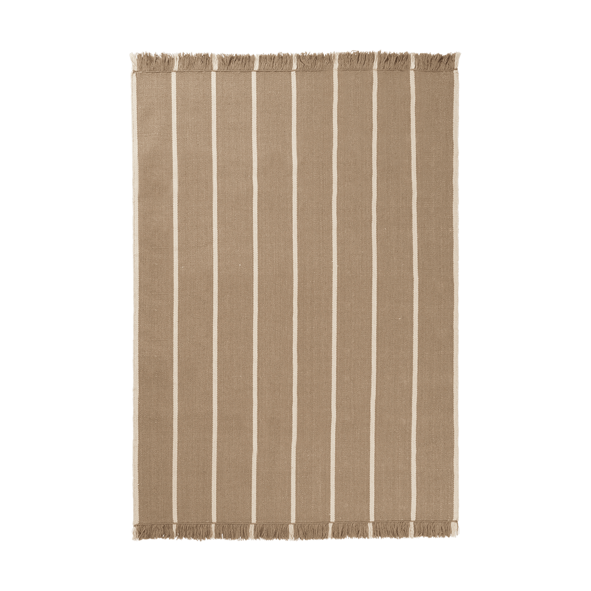 ferm LIVING Calm kelim carpet Dark Sand, Off-white, 140x200 cm