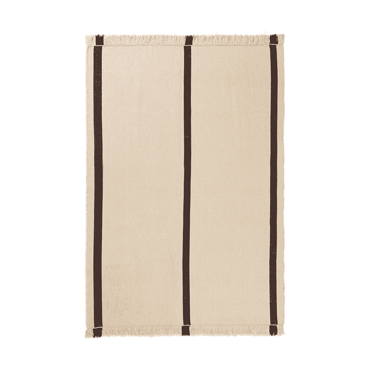 ferm LIVING Calm kelim carpet Off-white, Coffee, 140x200 cm