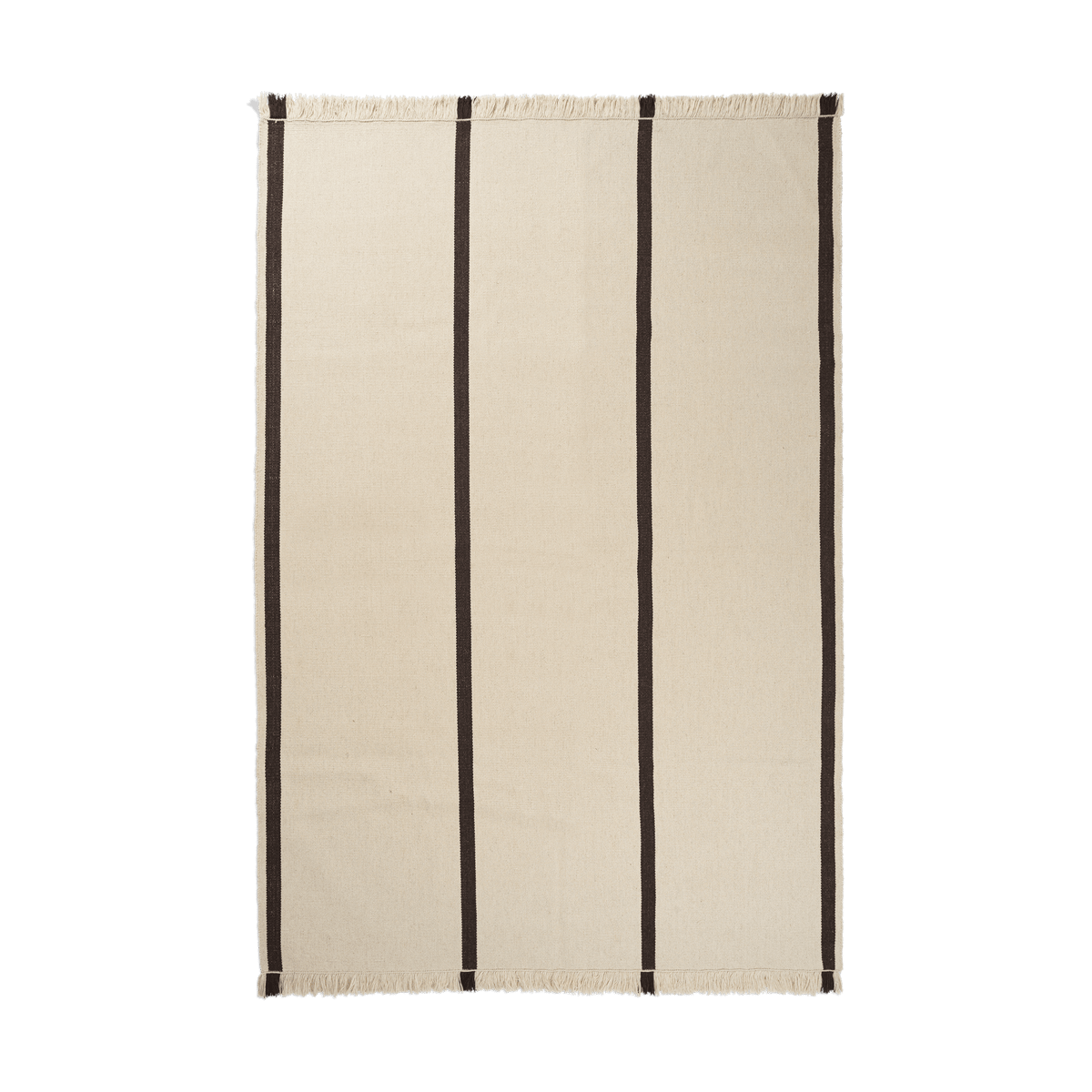 ferm LIVING Calm kelim carpet Off-white, Coffee, 200x300 cm