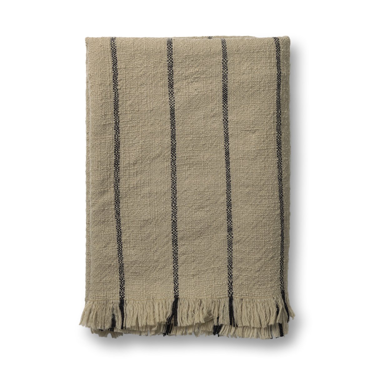 ferm LIVING Calm wool throw 120x180 cm Camel/Black