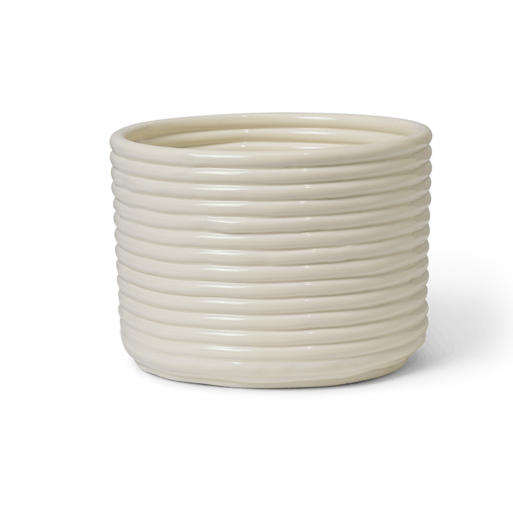 Corduroy flower pot Ø20x15 cm - Off white - ferm LIVING