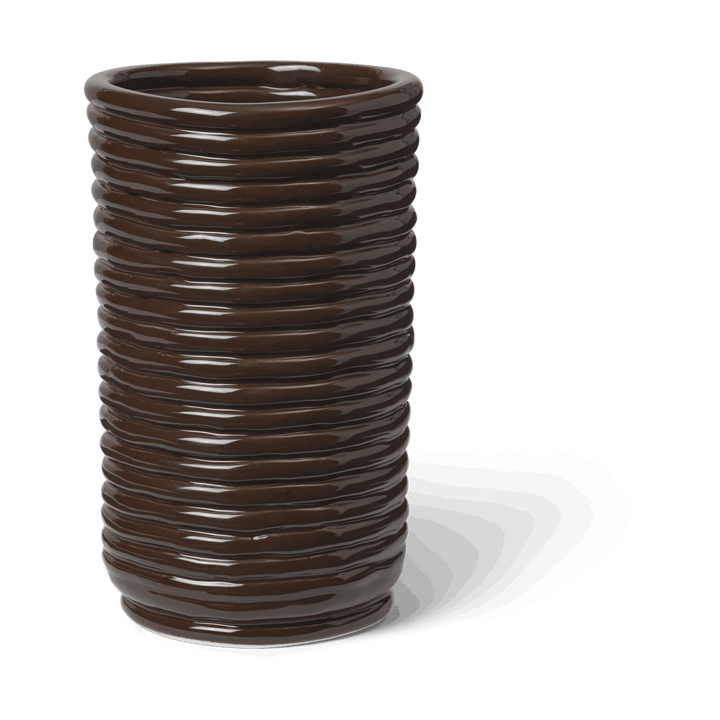 Corduroy vase 21 cm - Carob Brown - Ferm LIVING