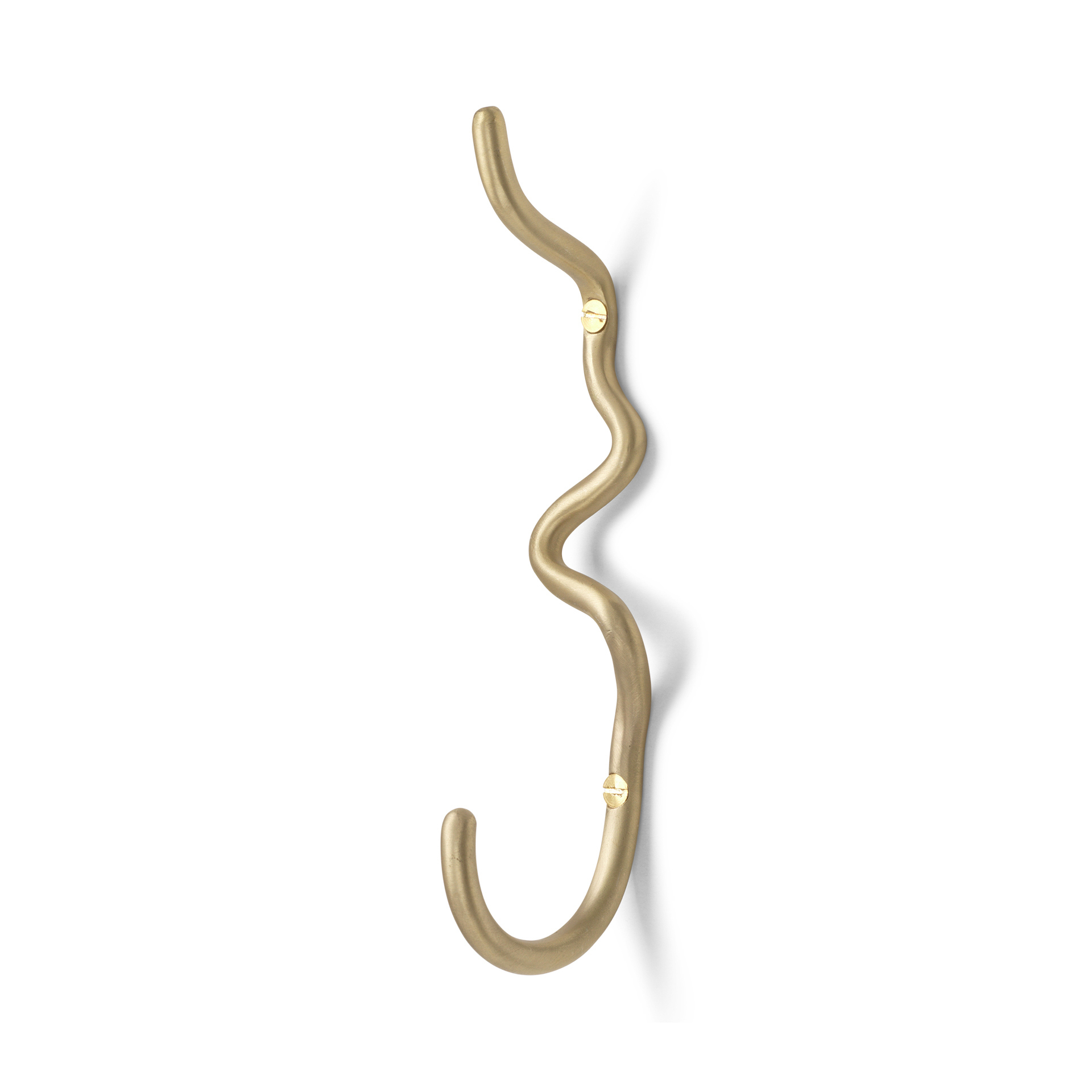 Curvature hook single, brass