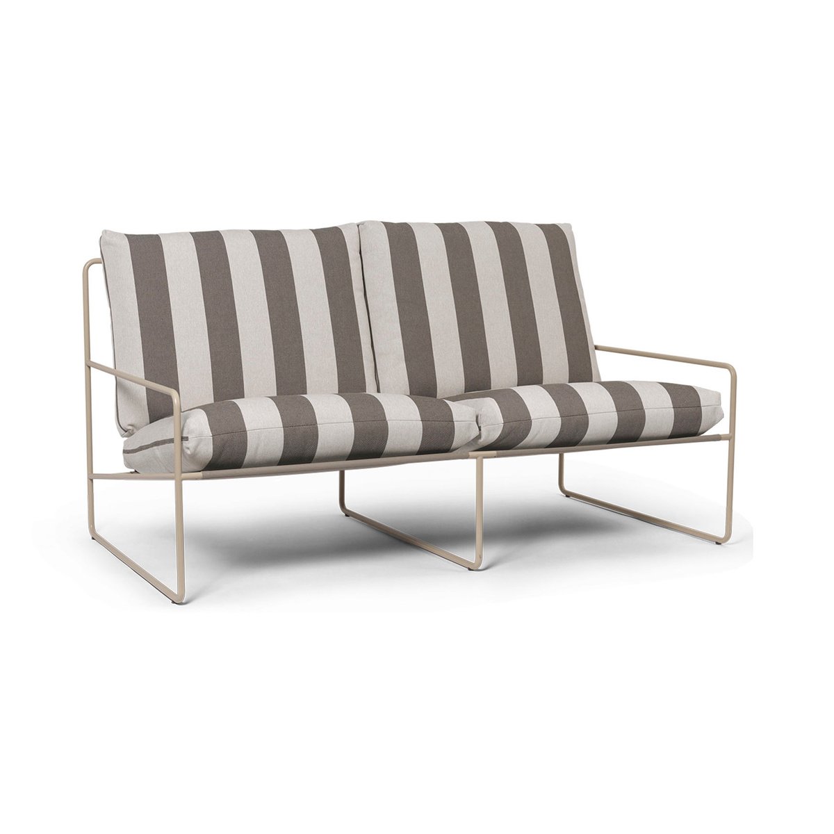 ferm LIVING Desert 2-seat sofa Cash stripe-chocolate