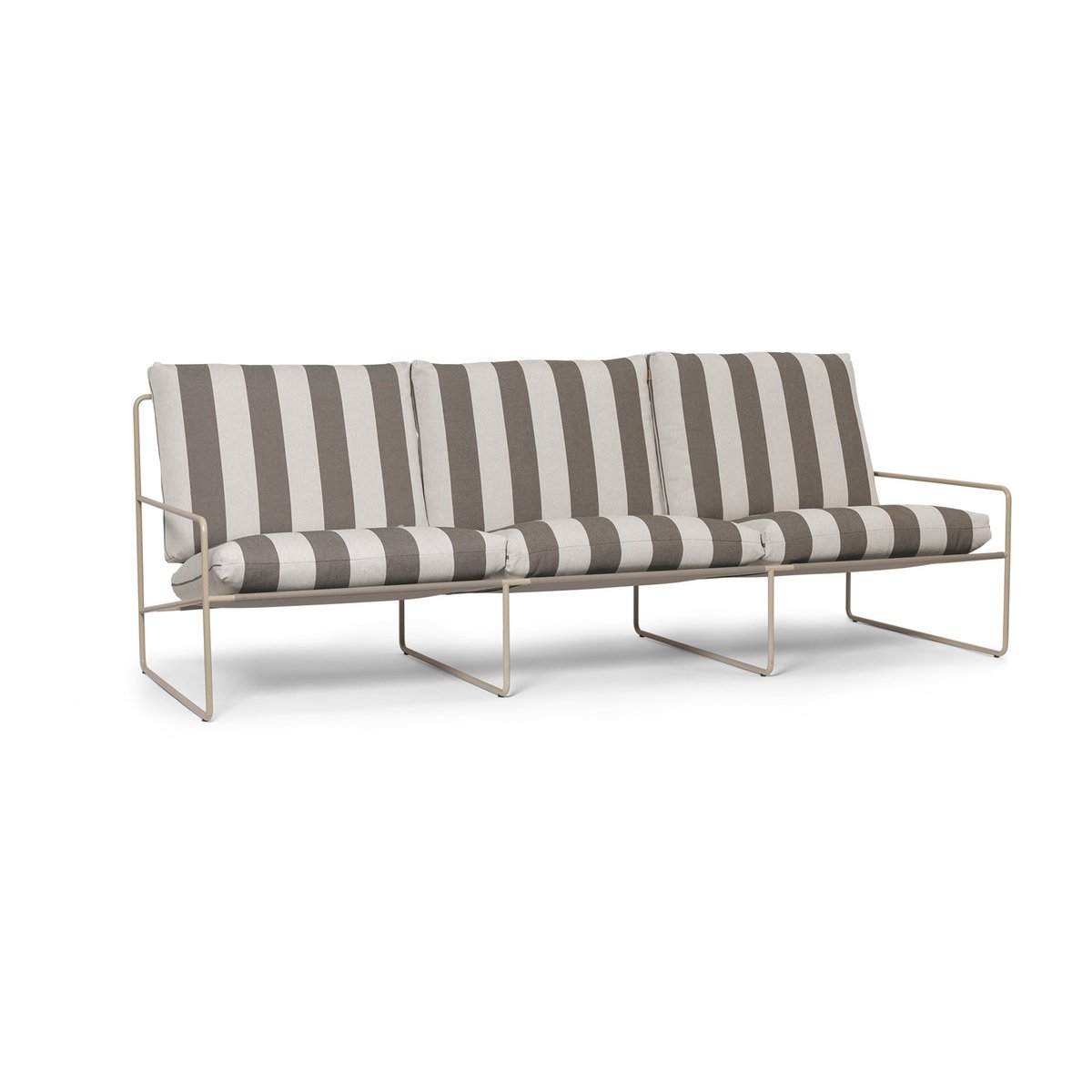 ferm LIVING Desert 3-seat sofa Cash stripe-chocolate