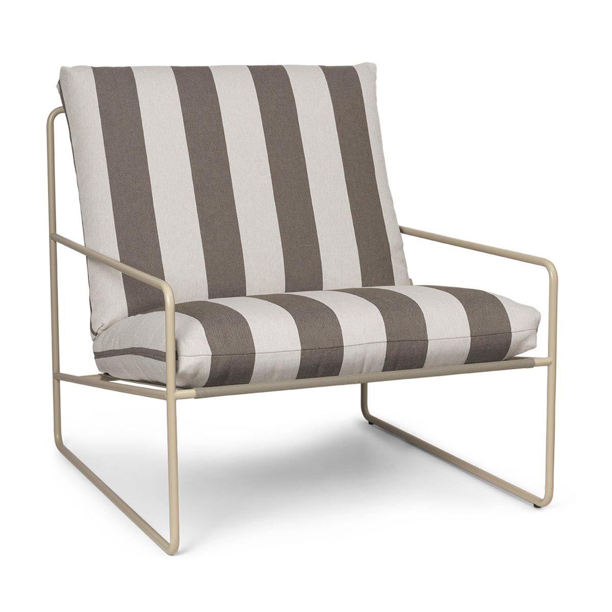 ferm LIVING Desert arm chair Cash stripe-chocolate