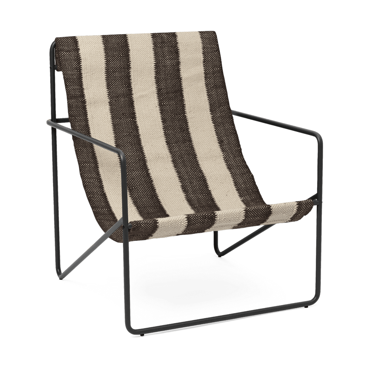 ferm LIVING Desert lounge chair Black, off-white, chocolate