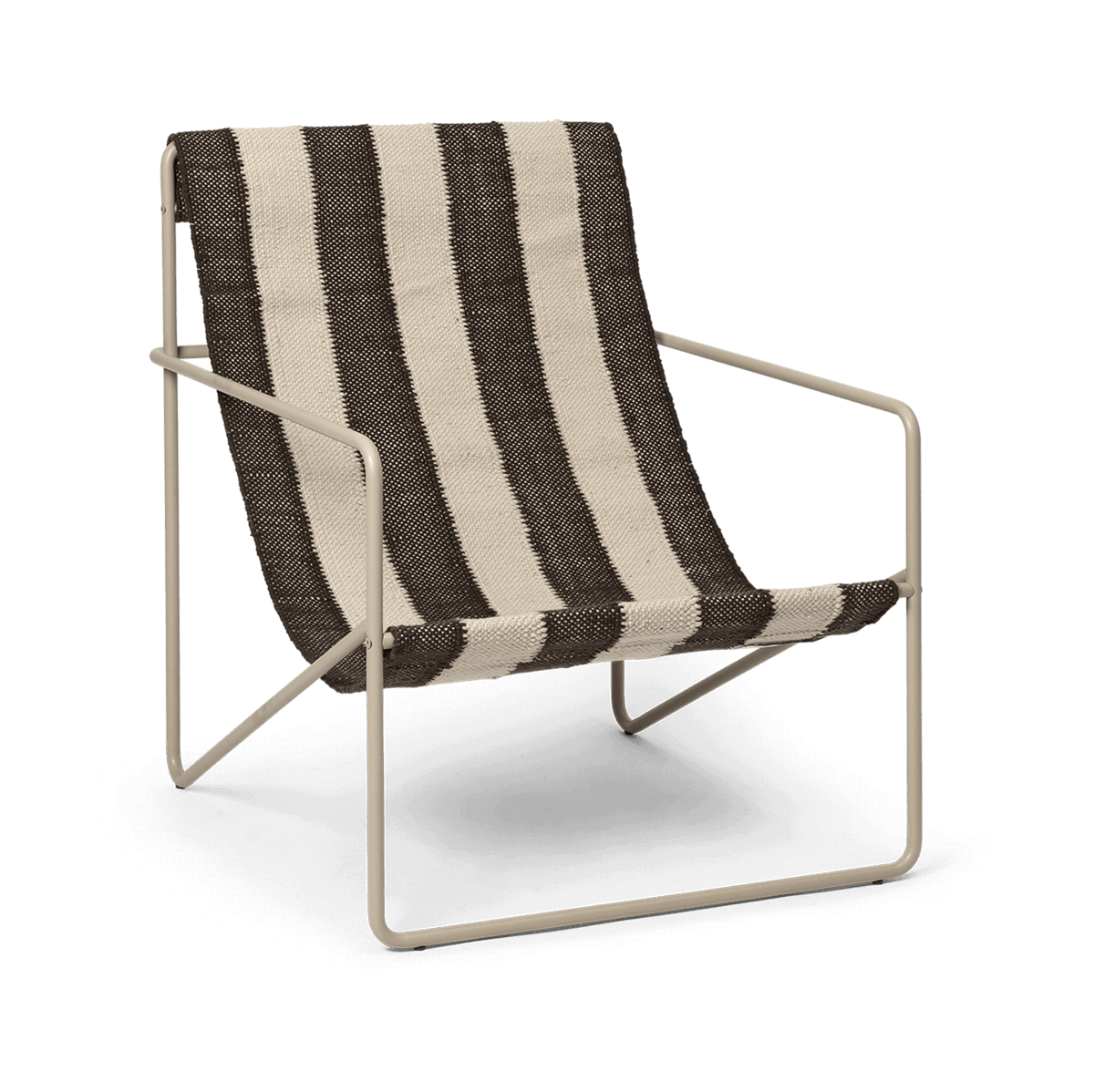 ferm LIVING Desert lounge chair Cashmere, off-white, chocolate