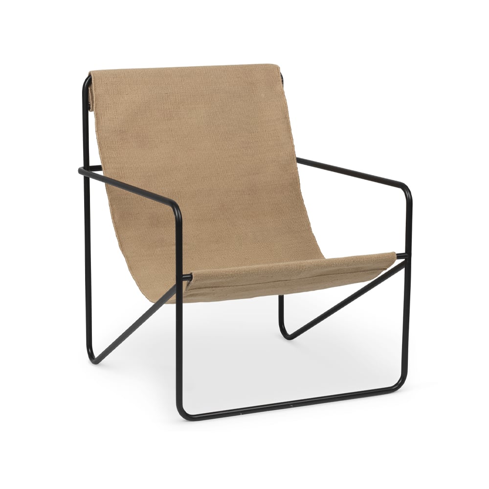 ferm LIVING Desert lounge chair Sand, black frame