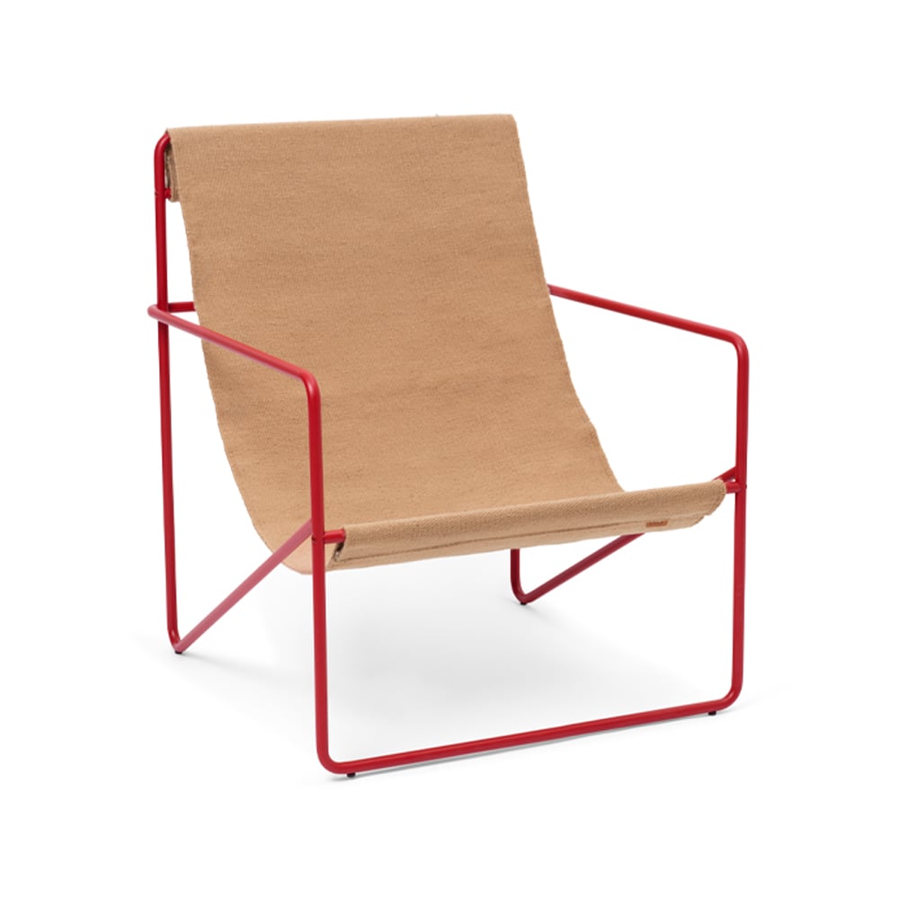 ferm LIVING Desert lounge chair Sand, poppy red frame