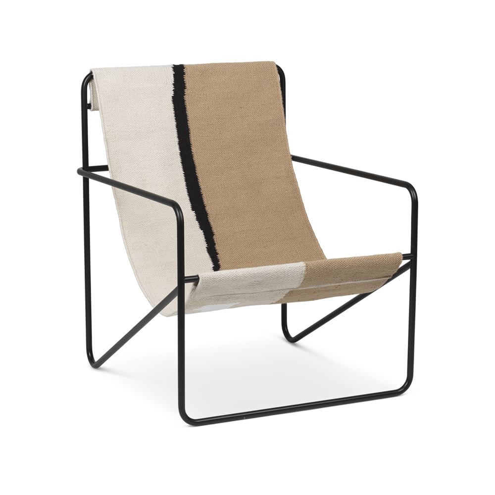 ferm LIVING Desert lounge chair Soil, black frame