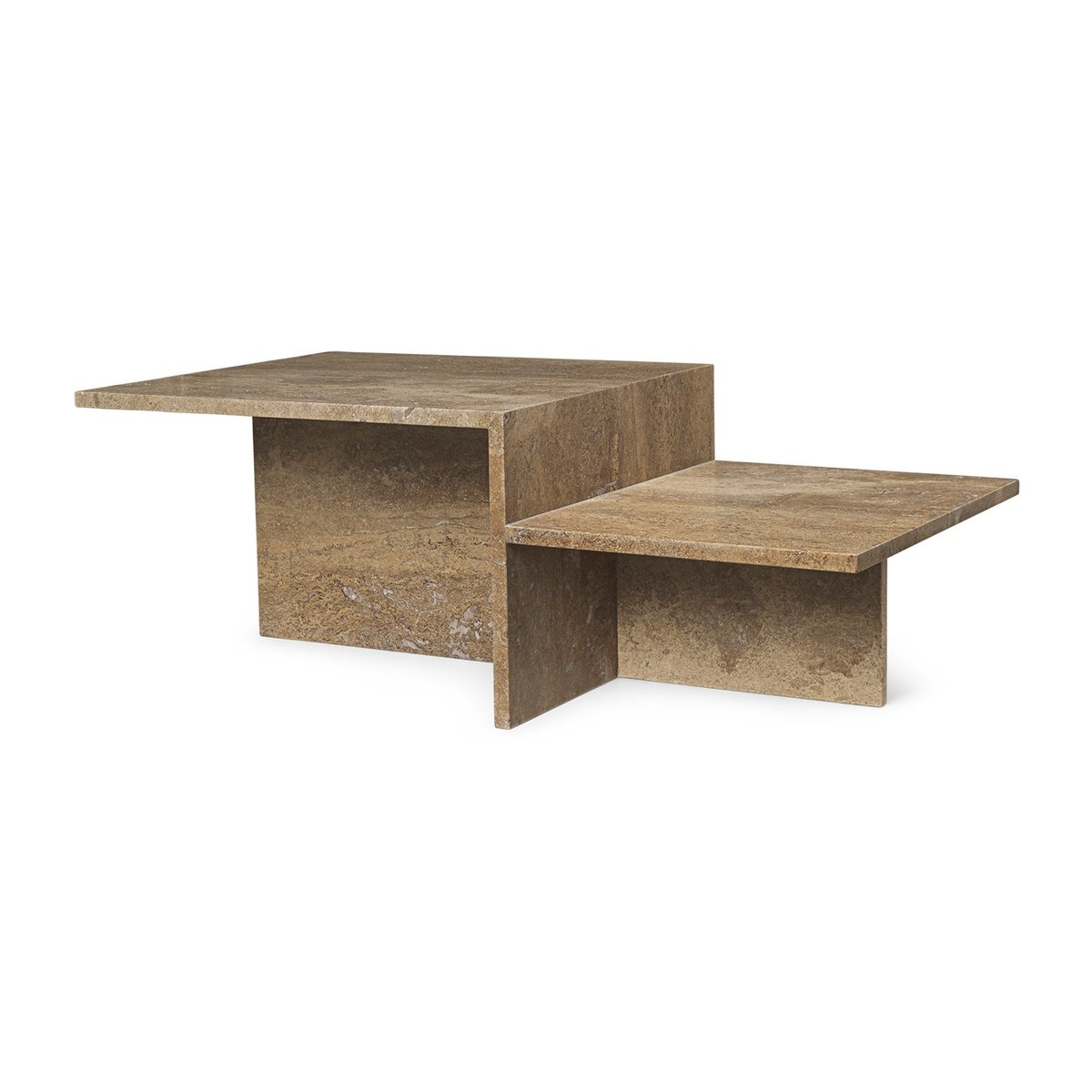 ferm LIVING Distinct coffee table Dark Brown Travertine