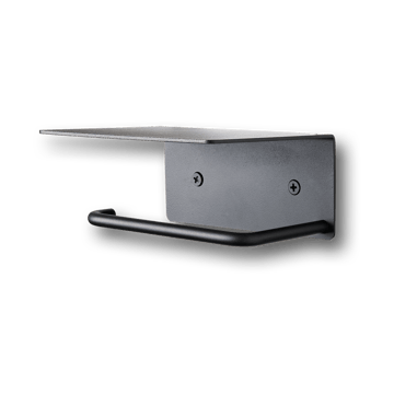 Dora toilet paper holder with shelf - Black - ferm LIVING