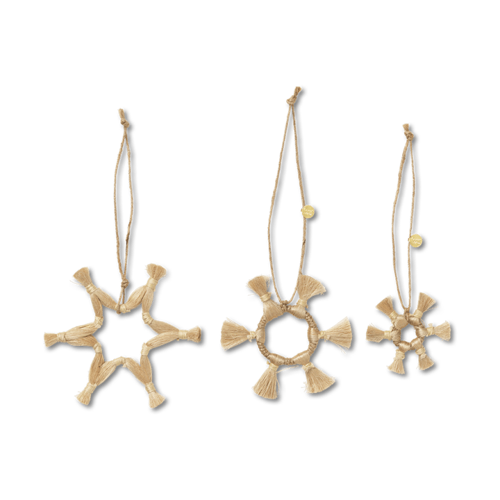 Ferm Living Jute Stars Christmas decoration 3 pieces - Natural - Ferm LIVING