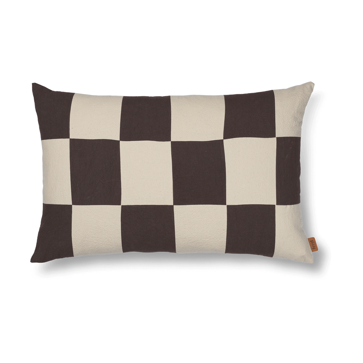 Ferm Living Fold patchwork cushion cover 40x60 cm Coffee-undyed