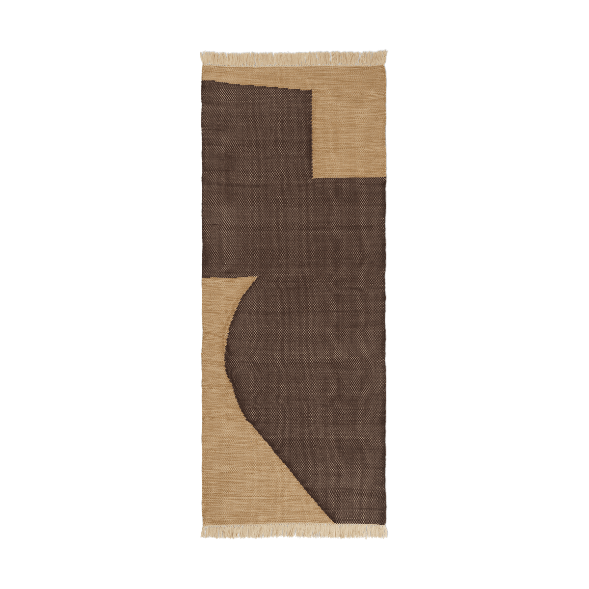 ferm LIVING Forene walking mat Tan-Chocolate, 80x200 cm