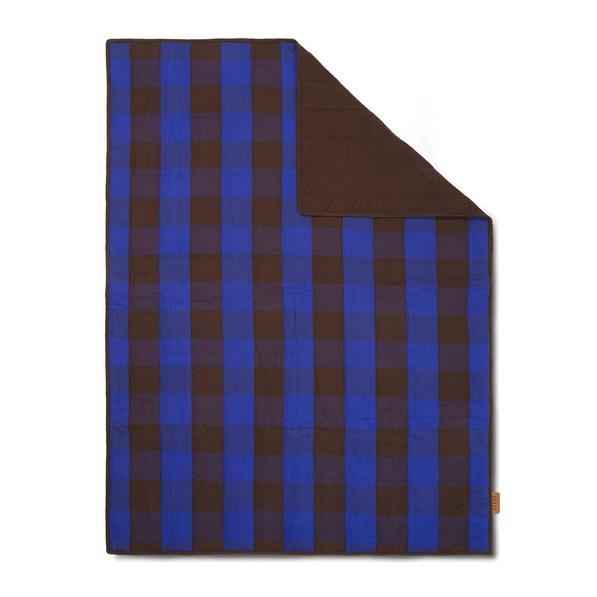 ferm LIVING Grand blanket 120x170 cm Chocolate-bright blue