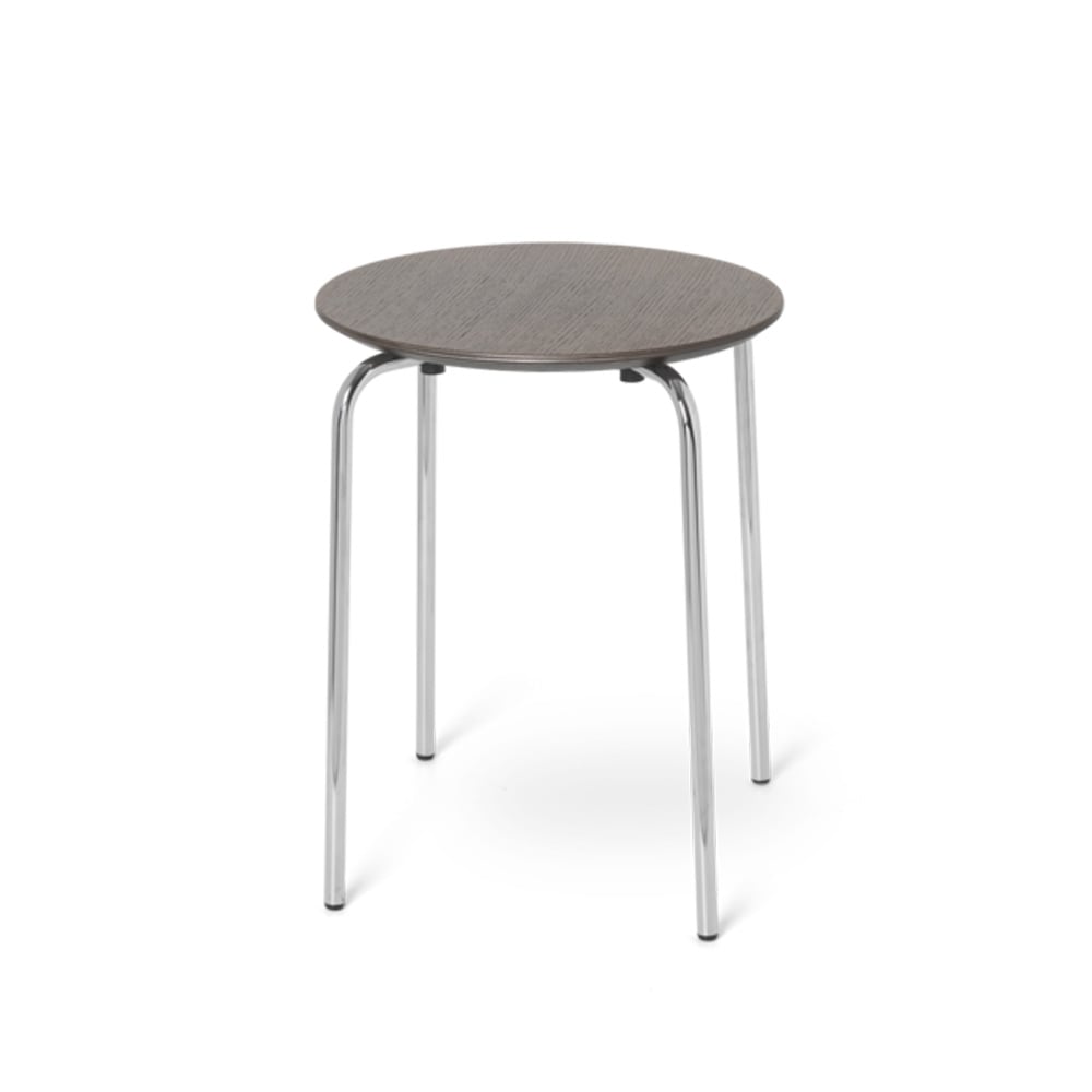 ferm LIVING Herman stool Oak dark stained, black steel stand