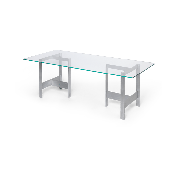 Lager dining table 90x200 cm - Glass-aluminium - Ferm LIVING