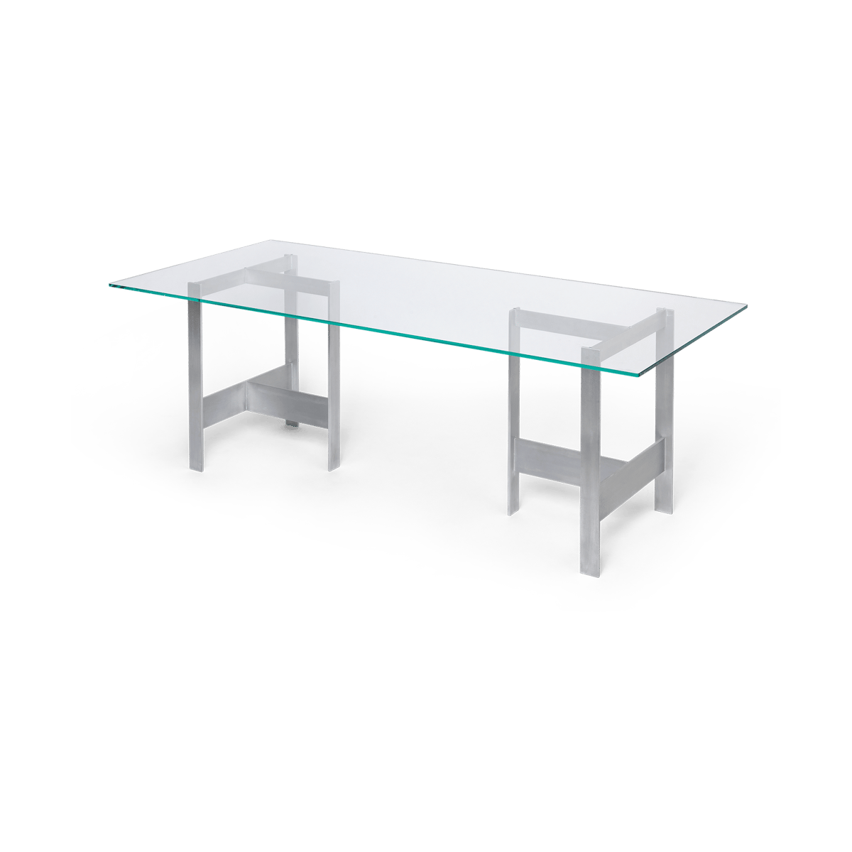 ferm LIVING Lager dining table 90x200 cm Glass-aluminium