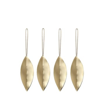 Leaf brass Christmas tree ornaments - 4-pack - ferm LIVING