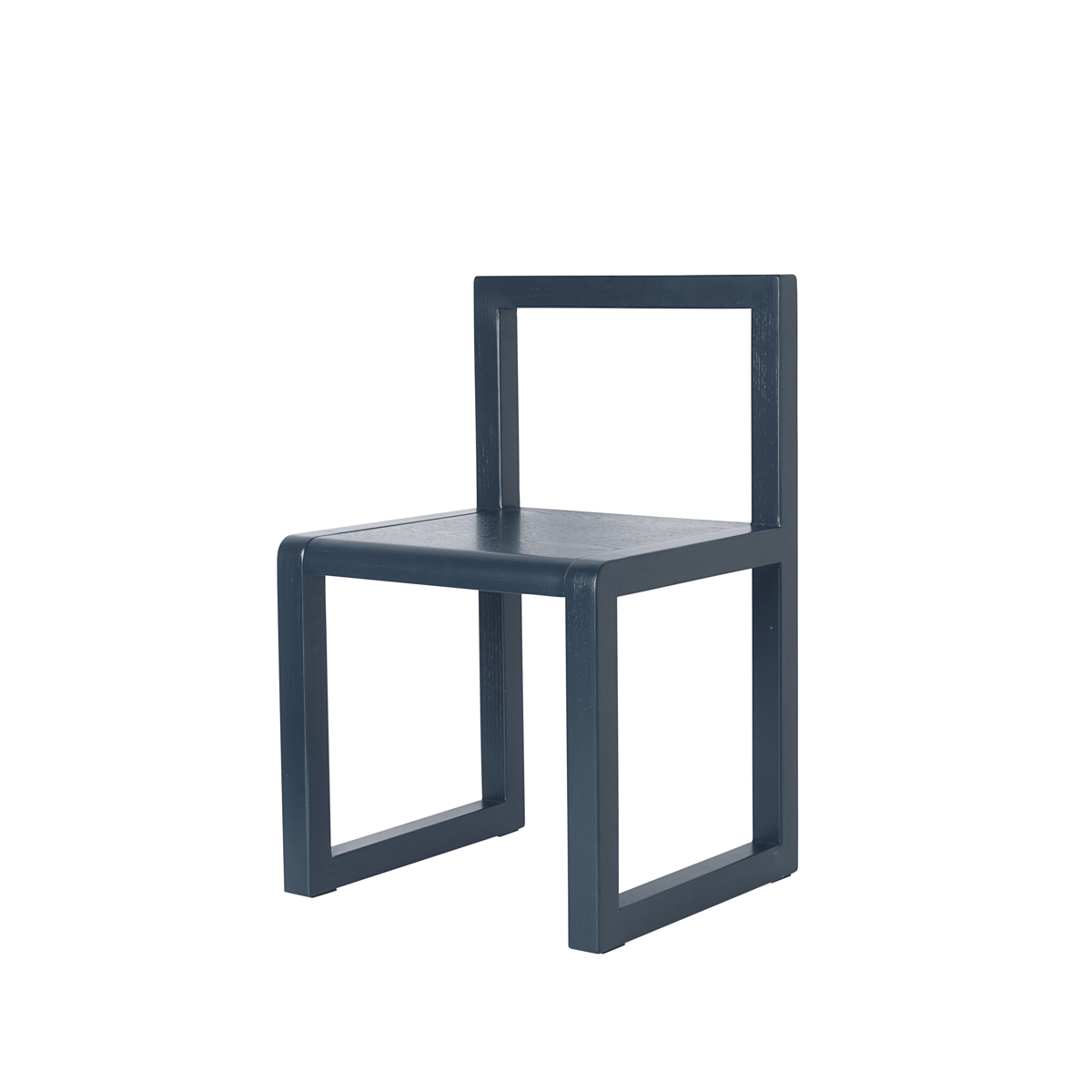 ferm LIVING Little Architecht childrens chair Dark blue, ash veneer