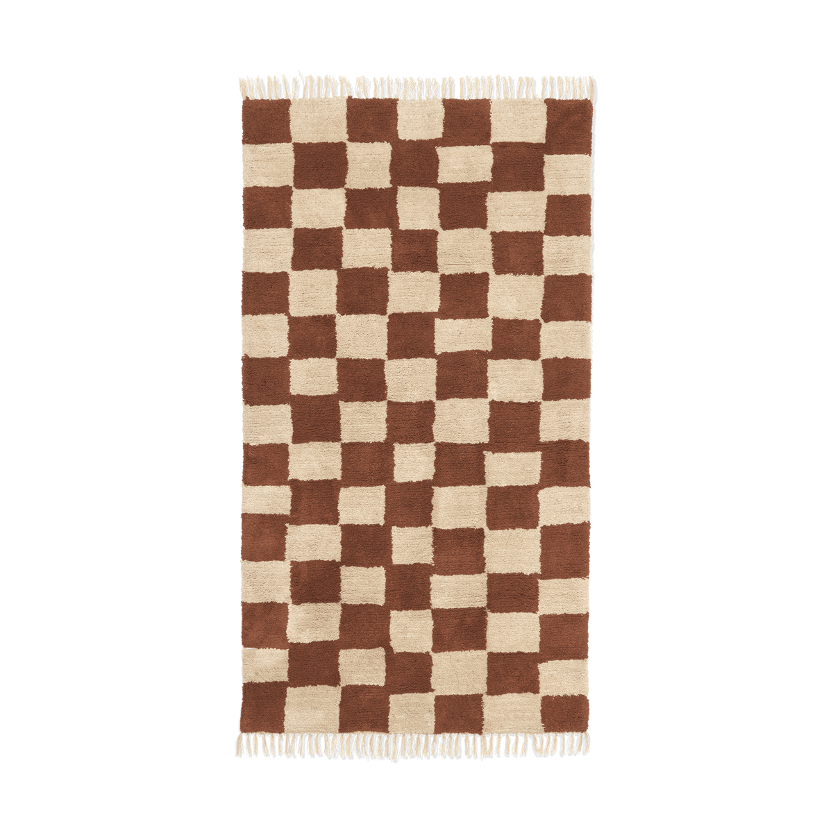 ferm LIVING Mara cotton rug 80x150 cm Rust-Warm Sand