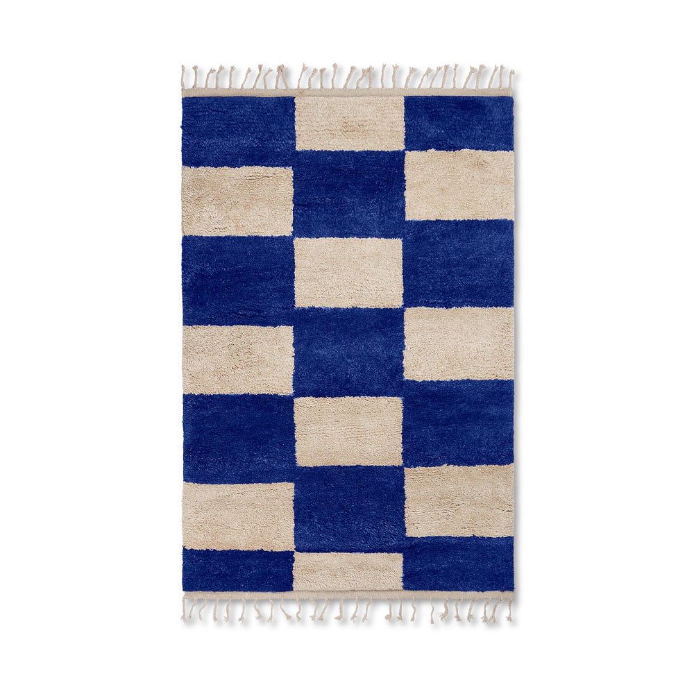 ferm LIVING Mara rug Bright blue/off white. l. 120x180 cm