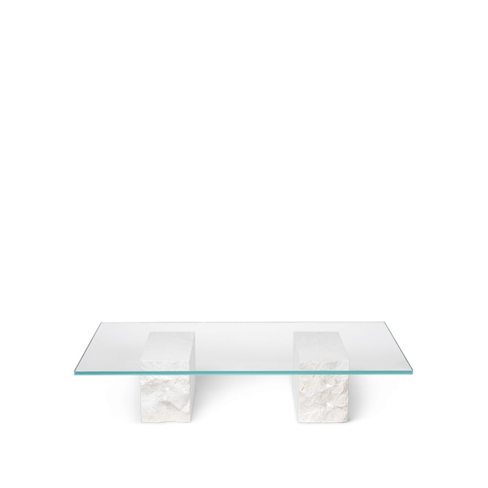 ferm LIVING Mineral coffee table Glass, marble base