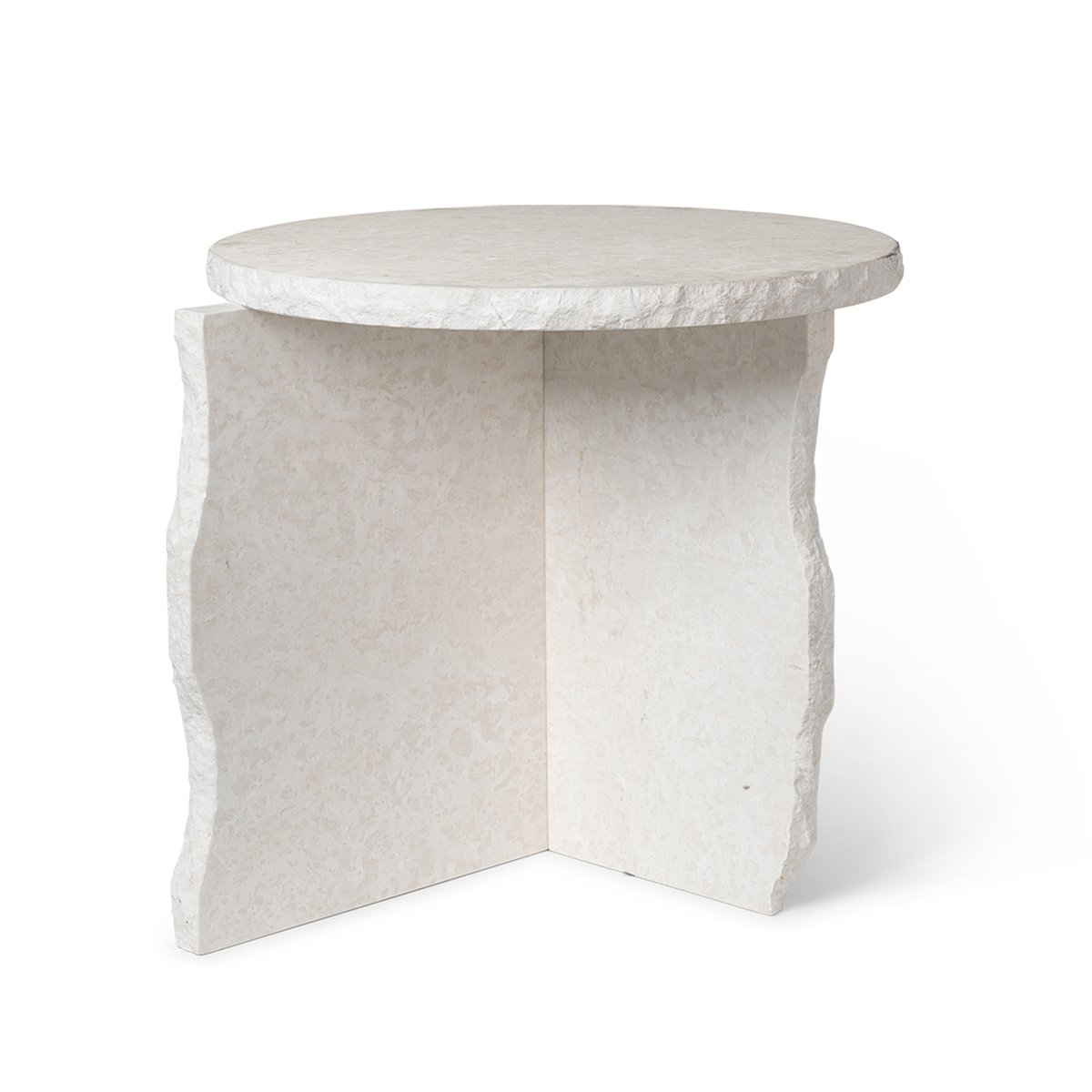 ferm LIVING Mineral Sculptural table Ø52 cm Bianco Curia