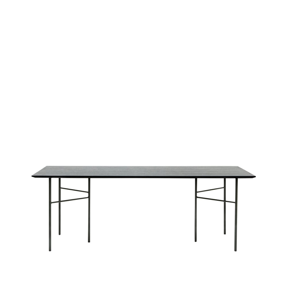 ferm LIVING Mingle dining table Oak black. 210cm. black metal leg