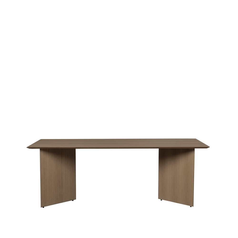 ferm LIVING Mingle dining table Oak dark stained. 210cm. angled leg dark oak