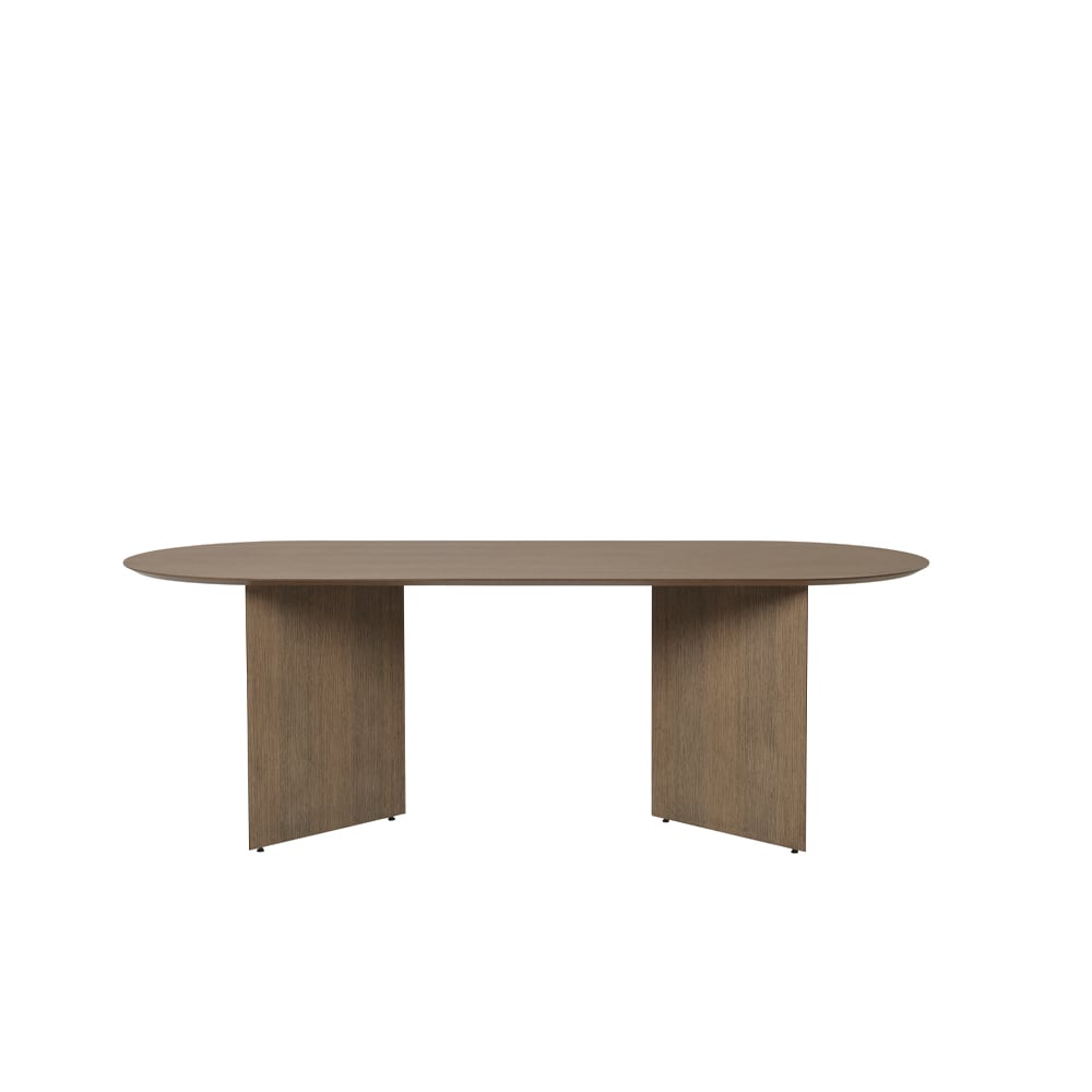 ferm LIVING Mingle dining table oval Oak dark stained. angled leg dark oak