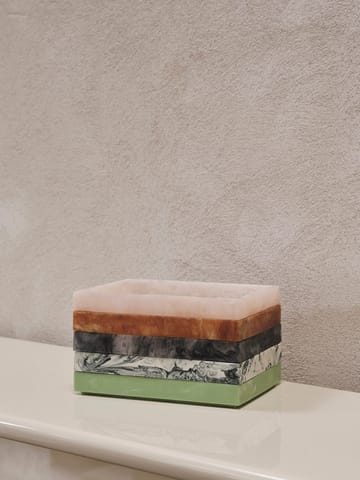 Mist decorative tray 15x20 cm - Emerald-off white - ferm LIVING