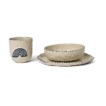 Naive children's dinnerware set 3 pieces - Deep blue - ferm LIVING