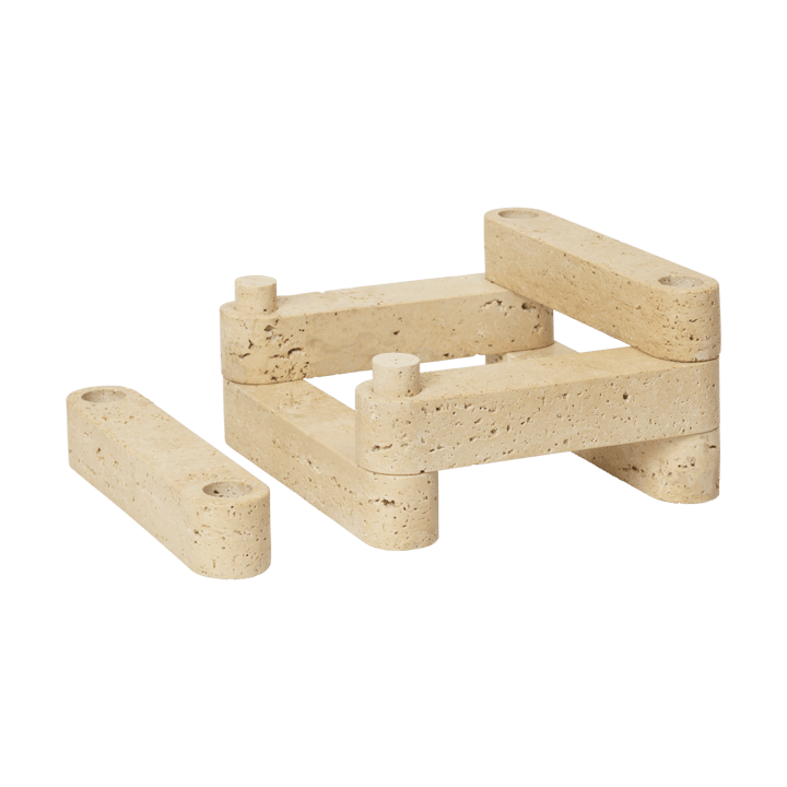 Newel module candlestick, Travertine Ferm Living