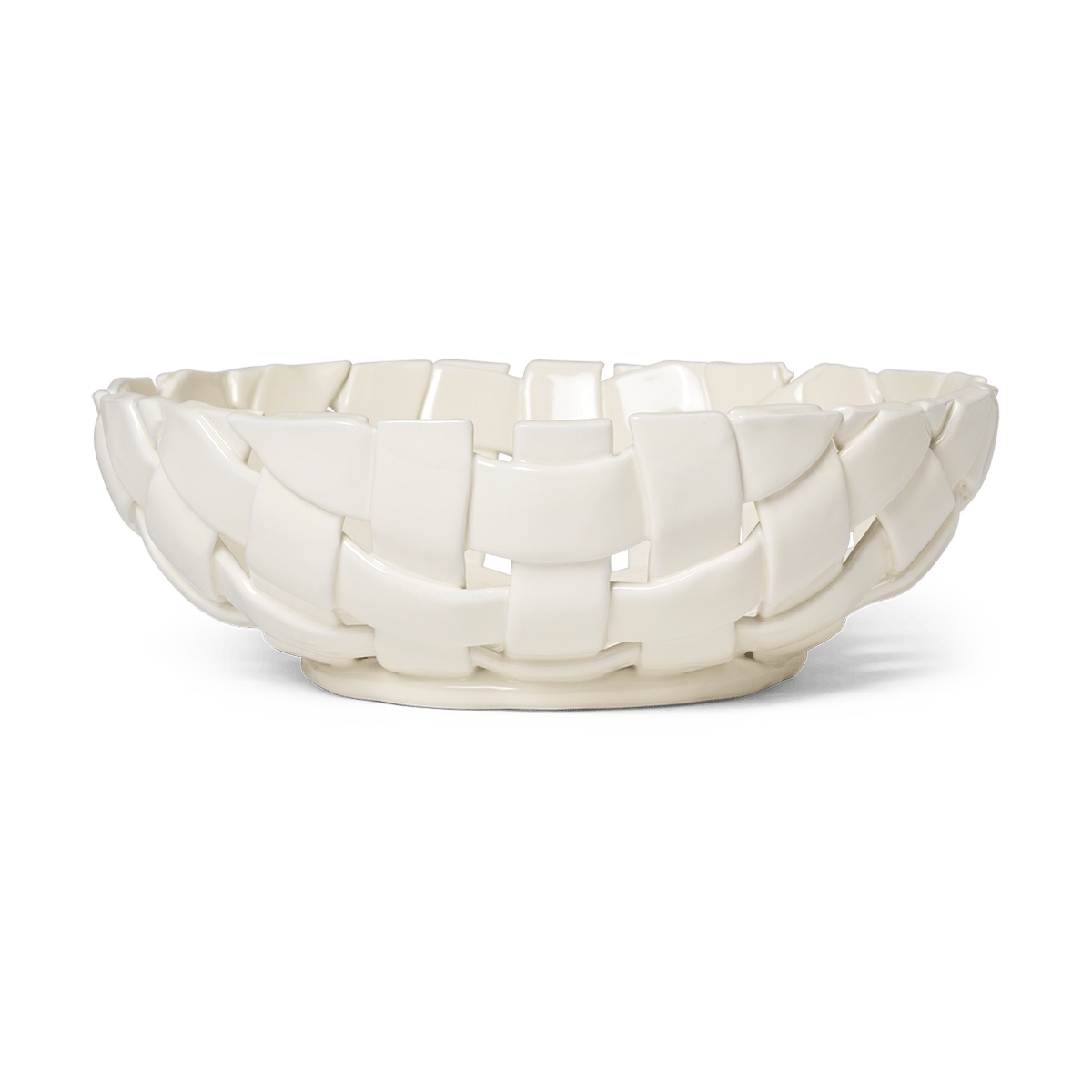 ferm LIVING Plait bowl Ø30 cm Off white | Scandinavian Design | Decorative bowls | White