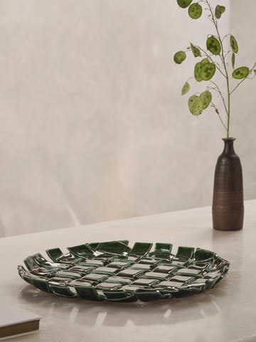 Plait plate Ø30 cm - Emerald green - ferm LIVING