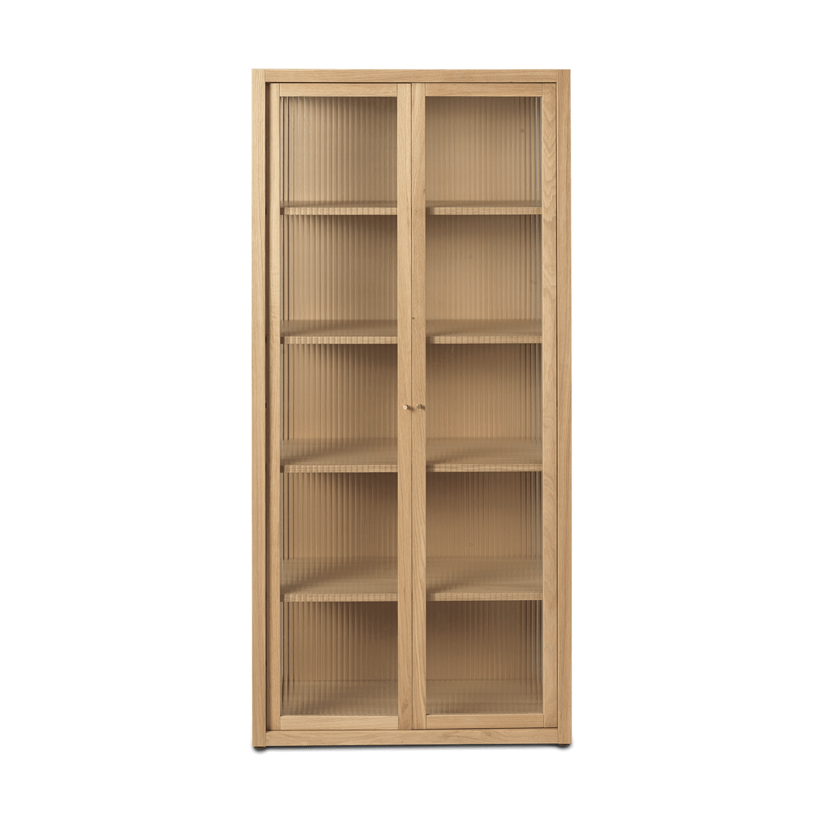 ferm LIVING Reed display cabinet 70x155 cm Natural oak