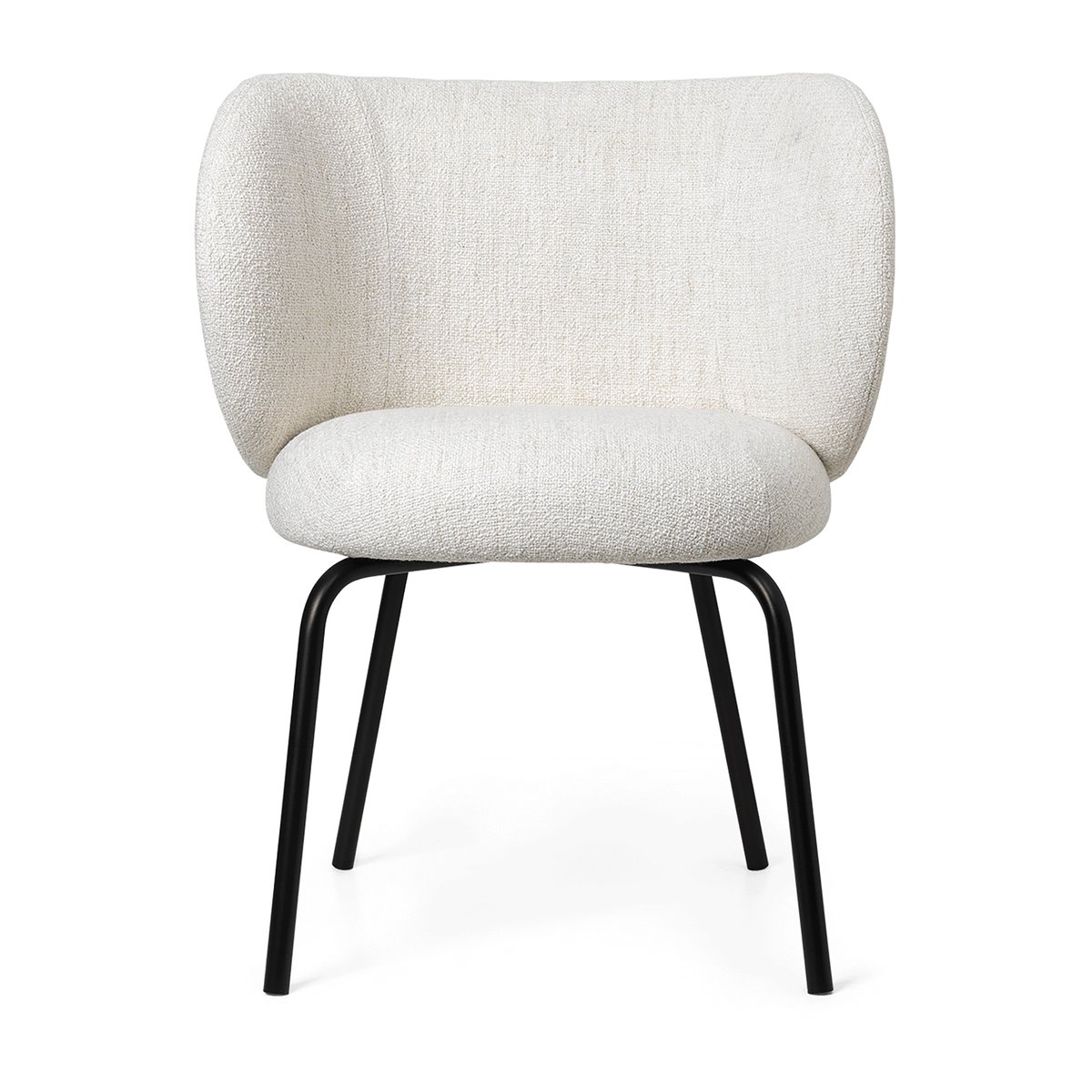 ferm LIVING Rico dining chair - bouclé Off-white-black